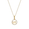 Thumbnail Image 1 of Michael Kors 14ct Gold Plated Pave MK Logo Necklace