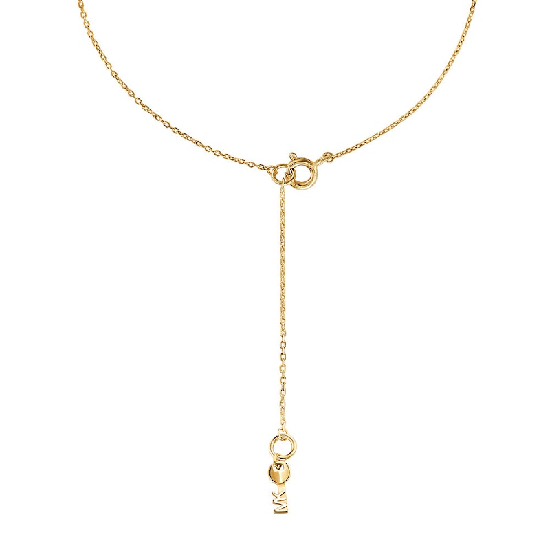 Michael Kors 14ct Gold Plated Pave MK Logo Necklace