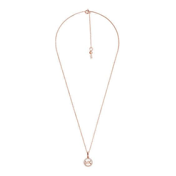 Michael Kors 14ct Rose Gold Plated Cubic Zirconia Pendant