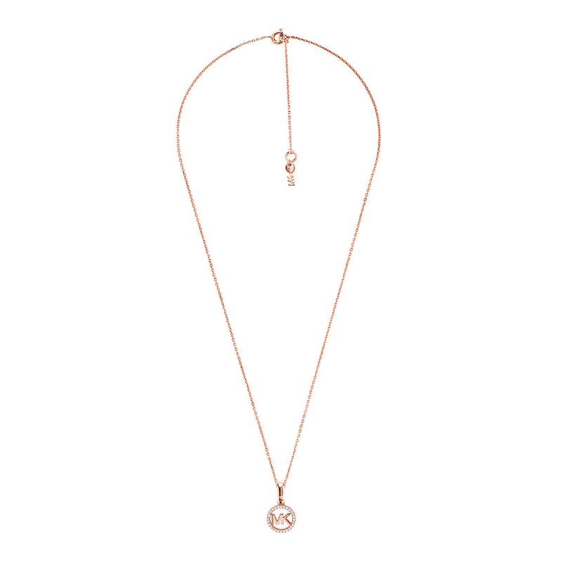 Main Image 1 of Michael Kors 14ct Rose Gold Plated Cubic Zirconia Pendant