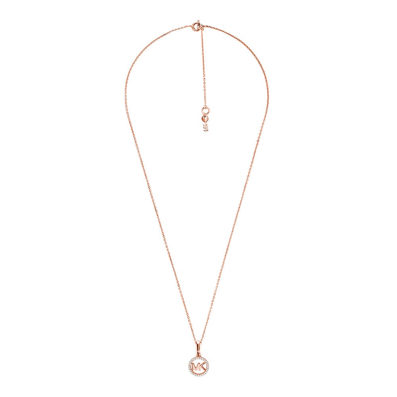 Michael Kors 14ct Rose Gold Plated Cubic Zirconia Pendant