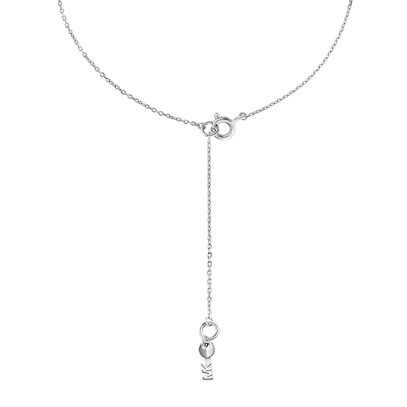 Michael Kors Sterling Silver CZ Duo Heart Necklace
