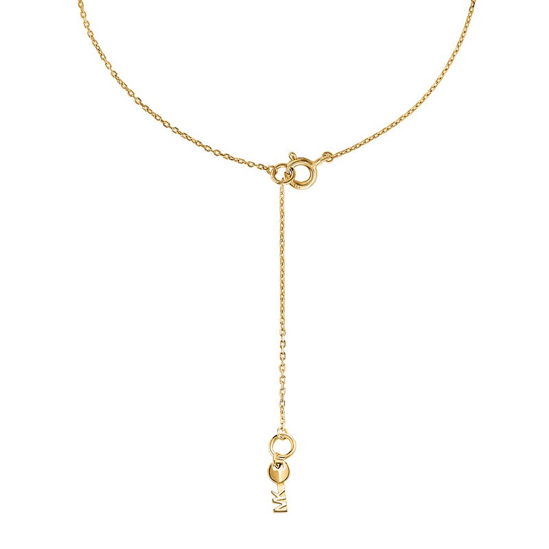 Michael Kors 14ct Gold Plated CZ Duo Heart Necklace
