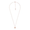 Thumbnail Image 0 of Michael Kors 14ct Rose Gold Plated CZ MK Heart Necklace.