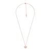 Thumbnail Image 1 of Michael Kors 14ct Rose Gold Plated CZ MK Heart Necklace.