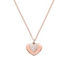 Thumbnail Image 3 of Michael Kors 14ct Rose Gold Plated CZ MK Heart Necklace.