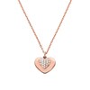 Thumbnail Image 4 of Michael Kors 14ct Rose Gold Plated CZ MK Heart Necklace.