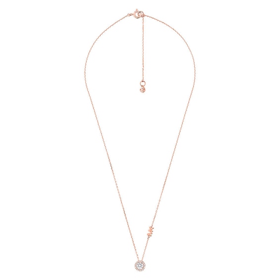 Michael Kors 14ct Rose Gold Plated CZ MK Pendant