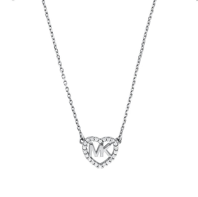 Main Image 2 of Michael Kors Sterling Silver Cubic Zirconia Heart Necklace