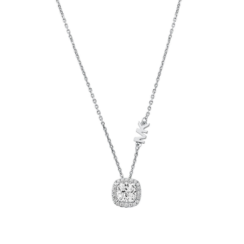 Michael Kors Brilliance Sterling Silver CZ MK Pendant