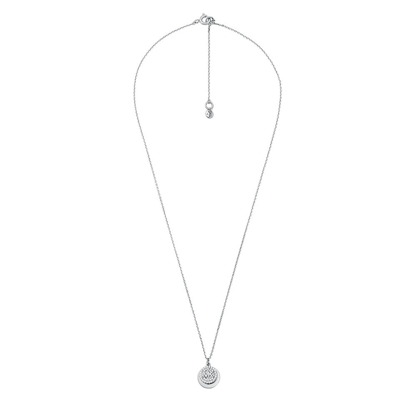 Michael Kors Brilliance Sterling Silver CZ Disc Pendant