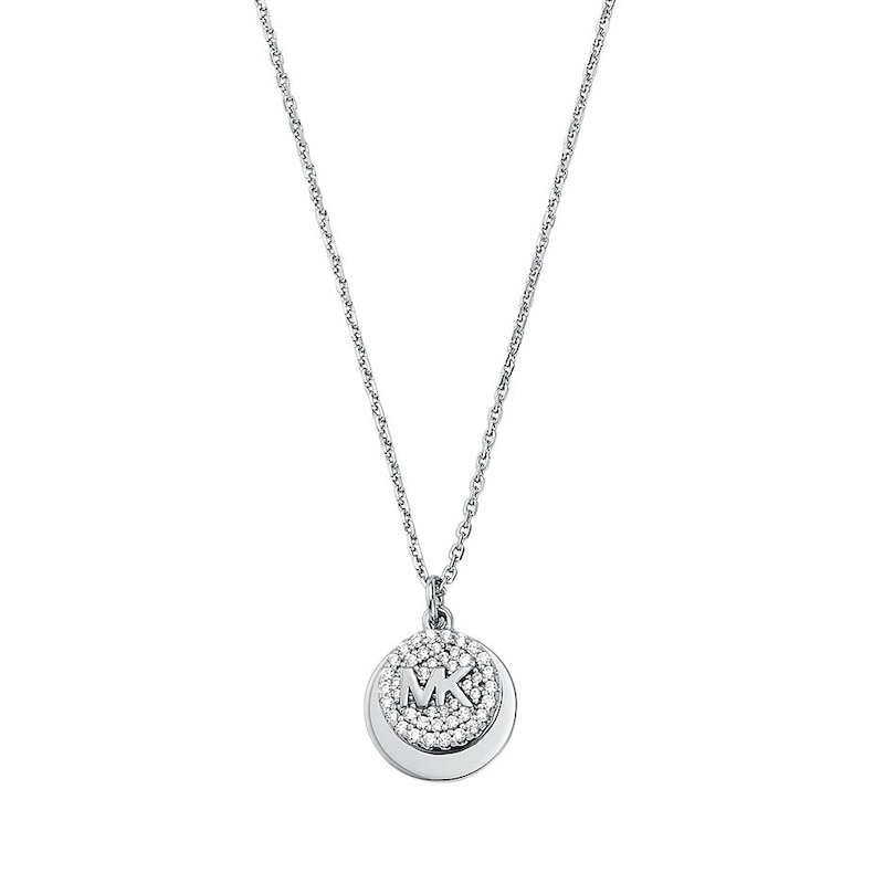 Michael Kors Brilliance Sterling Silver CZ Disc Pendant