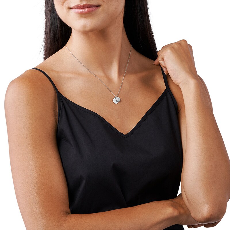 Main Image 3 of Michael Kors Brilliance Sterling Silver CZ Disc Pendant