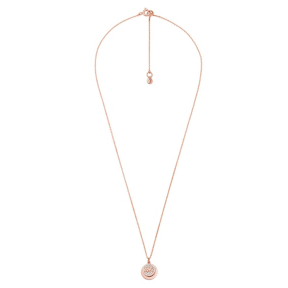 Michael Kors Brilliance 14ct Rose Gold Plated Disc Pendant