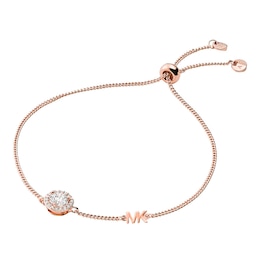Michael Kors 14ct Rose Gold Plated Slider Bracelet