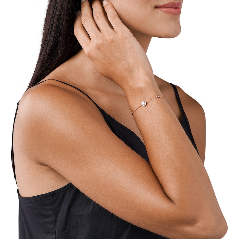 Main Image 2 of Michael Kors 14ct Rose Gold Plated Slider Bracelet