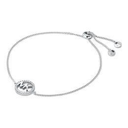 Michael Kors Sterling Silver CZ MK Bracelet