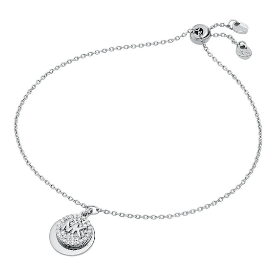 Michael Kors Sterling Silver Pave Silder Bracelet