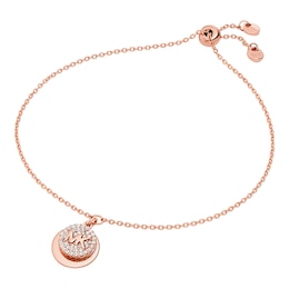 Michael Kors Brilliance 14ct Rose Gold Plated Disc Bracelet