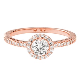 Michael Kors 14ct Rose Gold Plated CZ Pavé Ring (Size P)