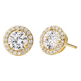 Michael Kors 14ct Yellow Gold Plated CZ Halo Studs