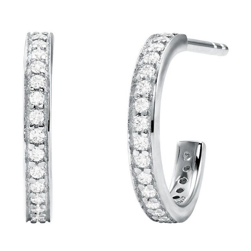 Michael Kors Sterling Silver CZ Hoop Earrings