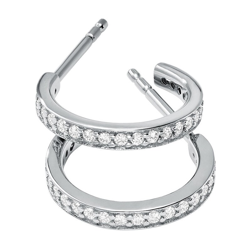 Michael Kors Sterling Silver CZ Hoop Earrings