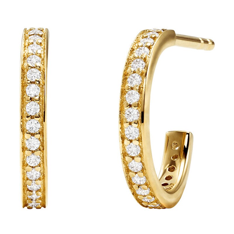 Michael Kors Mercer 14ct Yellow Gold Plated CZ Hoops