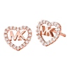 Thumbnail Image 0 of Michael Kors 14ct Rose Gold Plated CZ Heart Logo Studs