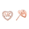 Thumbnail Image 1 of Michael Kors 14ct Rose Gold Plated CZ Heart Logo Studs