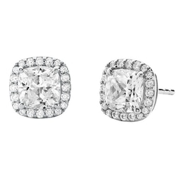 Michael Brilliance Kors Sterling Silver CZ Cushion Earrings