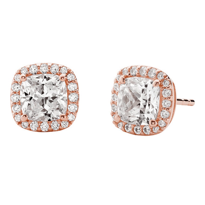 Main Image 1 of Michael Kors Brilliance 14ct Rose Gold Plated CZ Studs