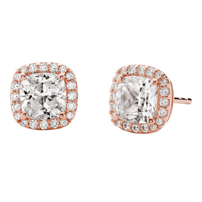 Michael Kors Brilliance 14ct Rose Gold Plated CZ Studs