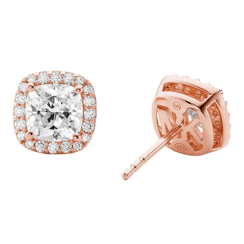 Michael Kors Brilliance 14ct Rose Gold Plated CZ Studs