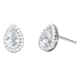 Michael Kors Sterling Silver CZ Pear Stud Earrings
