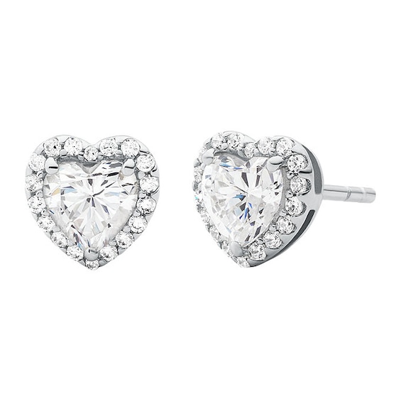Michael Kors Brilliance Sterling Silver CZ Heart Studs