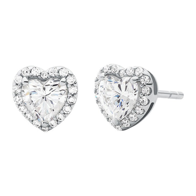Main Image 1 of Michael Kors Brilliance Sterling Silver CZ Heart Studs