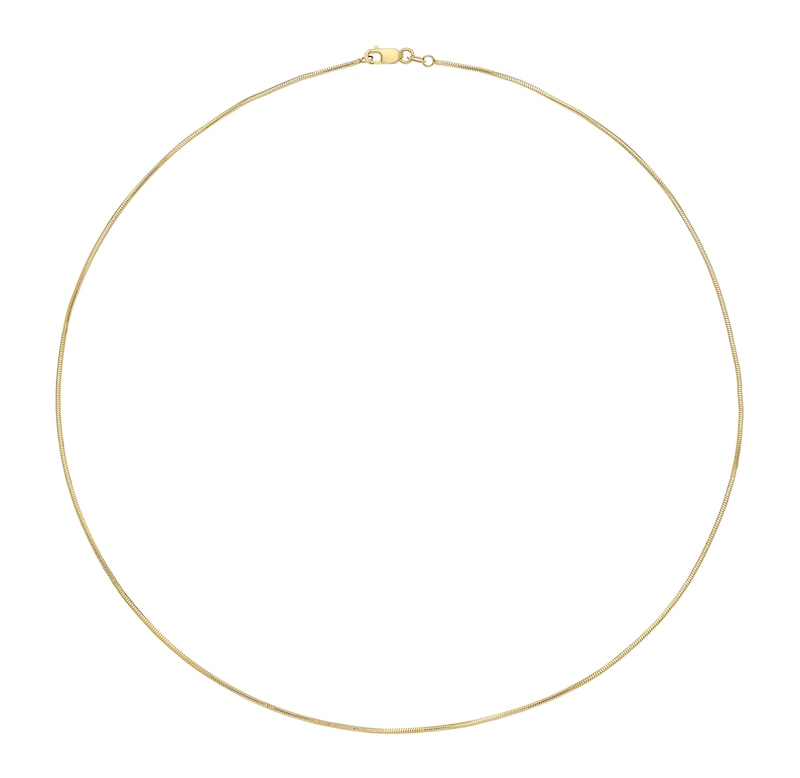 9ct Yellow Solid Gold 18 Inch Round Snake Chain
