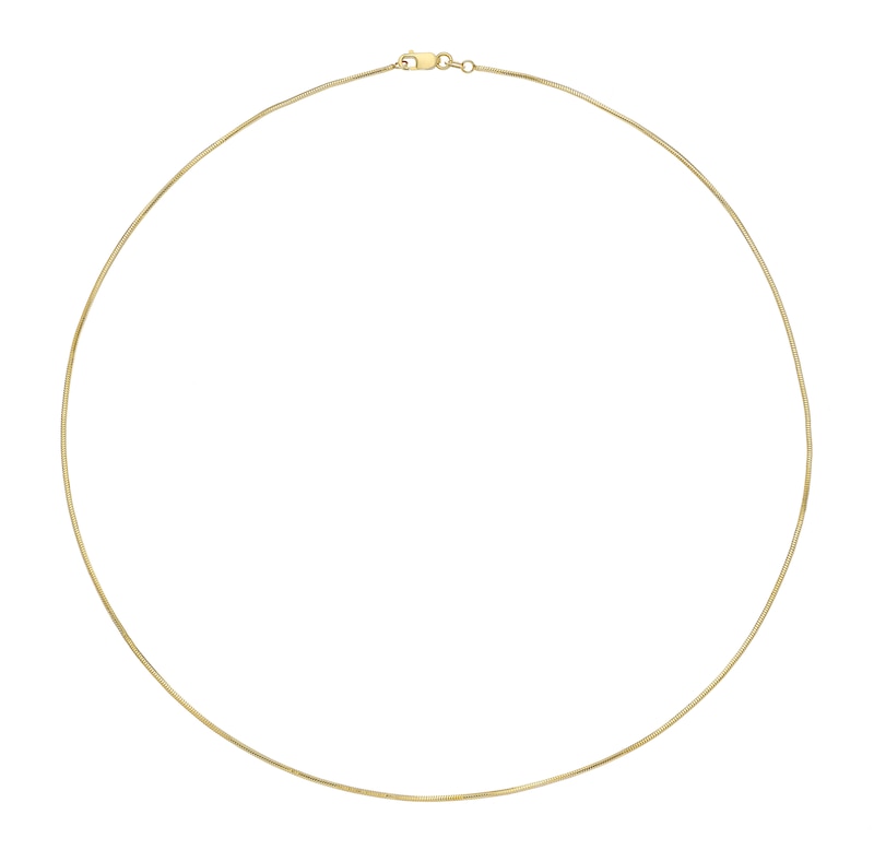 9ct Yellow Solid Gold 18 Inch Dainty Snake Chain