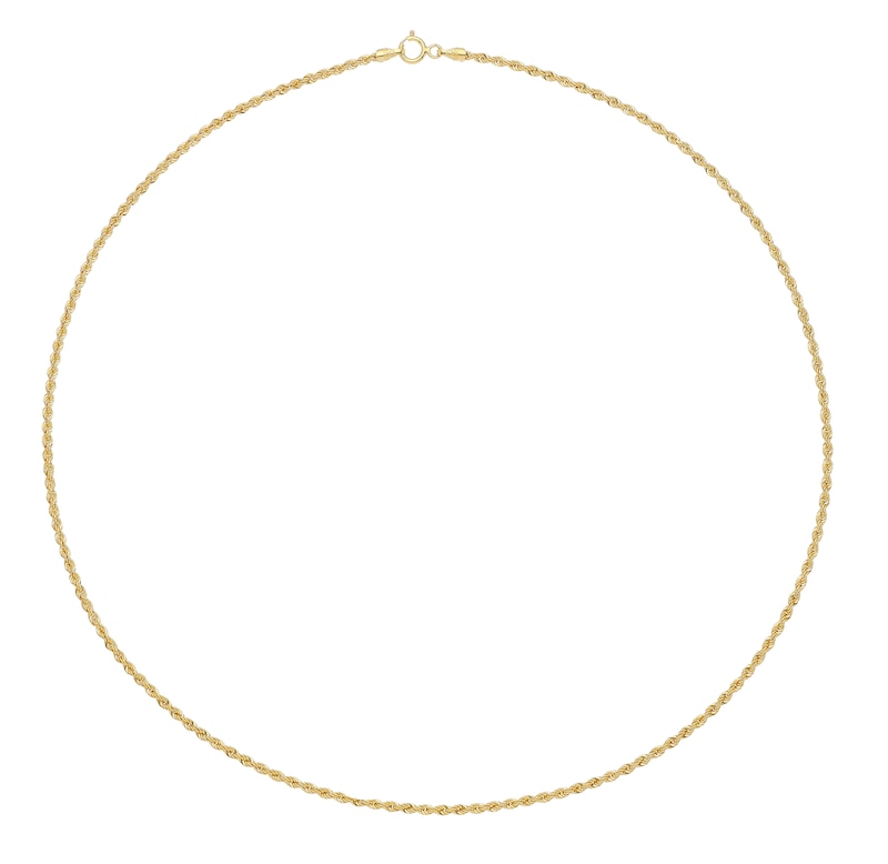 Main Image 2 of 9ct Yellow Gold 18&quot; Dainty Rope Chain