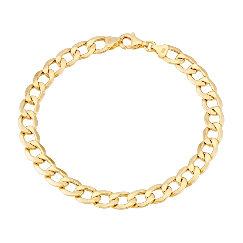 Main Image 1 of 9ct Yellow Gold 8" Curb Chain Bracelet