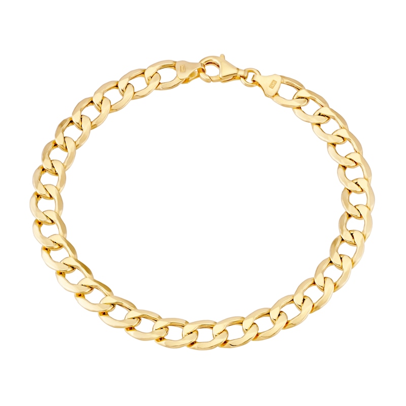 9ct Yellow Gold 8 Inch Curb Chain Bracelet