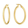 Thumbnail Image 0 of 9ct Yellow Gold Diamond Cut 21mm Hoop Earrings