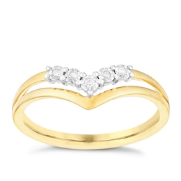 9ct Yellow Gold Wishbone Diamond Ring