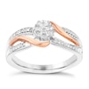 Thumbnail Image 1 of Sterling Silver & 9ct Rose Gold 0.10ct Total Diamond Ring