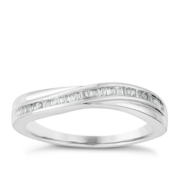 9ct White Gold Baguette Cut Diamond Eternity Ring