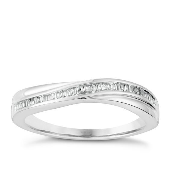 9ct White Gold Baguette Cut Diamond Eternity Ring