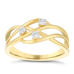 Interwoven 9ct Yellow Gold Diamond Eternity Ring
