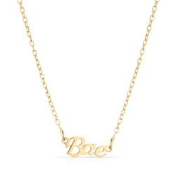 Sterling Silver & 18ct Gold Plated Vermeil Bae Nameplate 16+2"