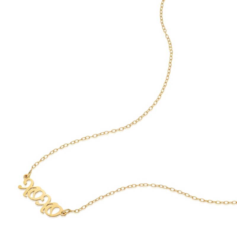 Main Image 2 of Sterling Silver & 18ct Gold Plated Vermeil XOXO Nameplate 16+2"